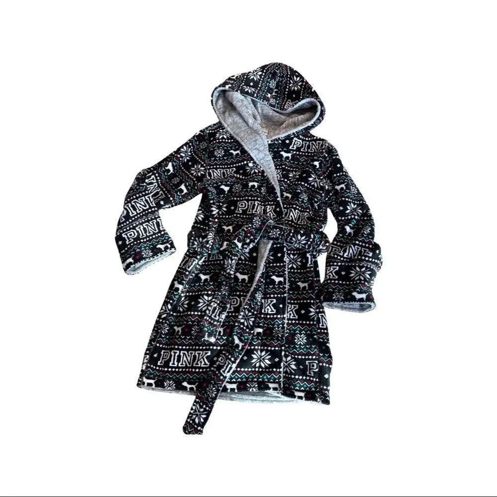 PINK Victoria’s Secret / Hooded Wrap Reversible Robe